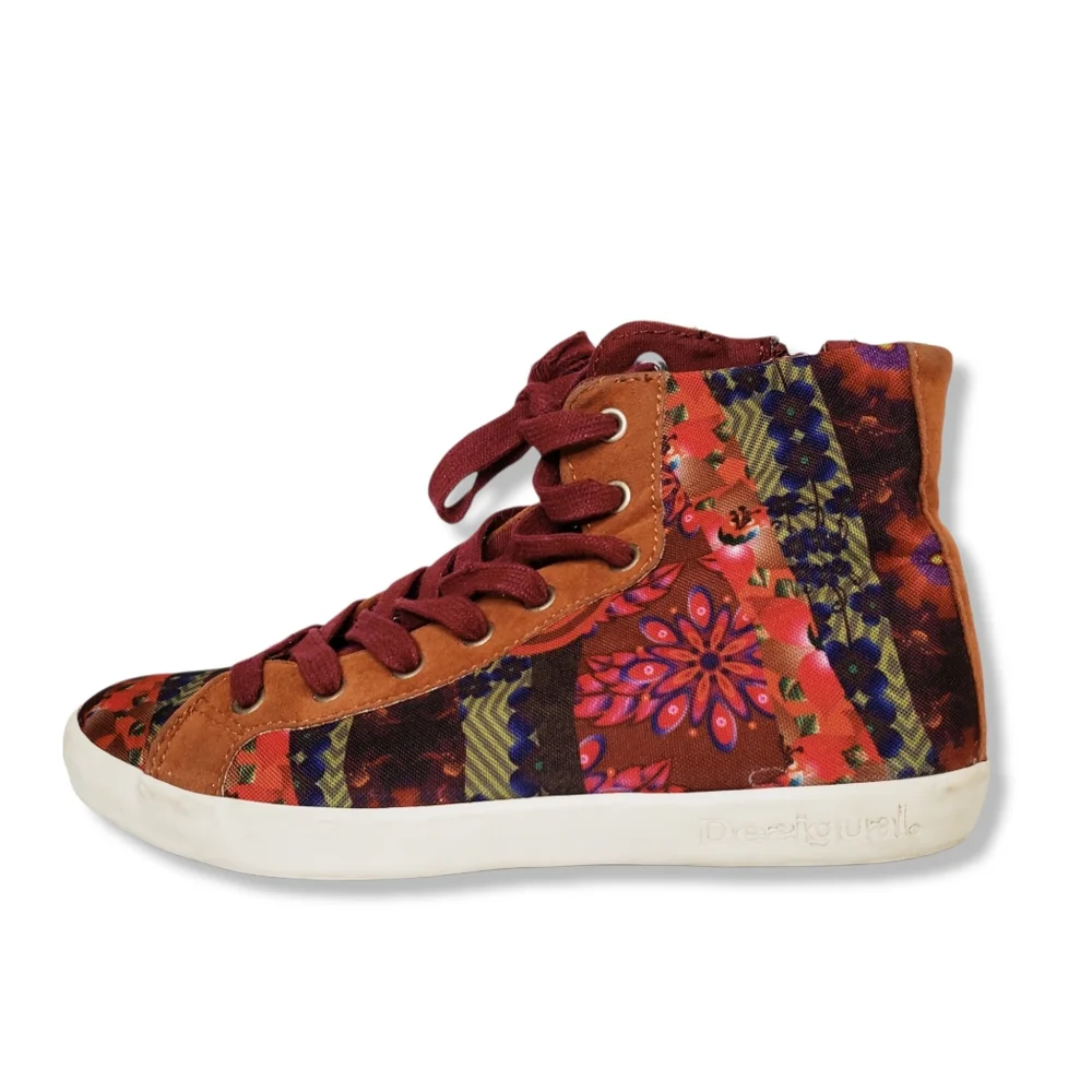 Desigual Patchwork Boho High Top Sneakers Women's Size 36 - Picture 2 of 7